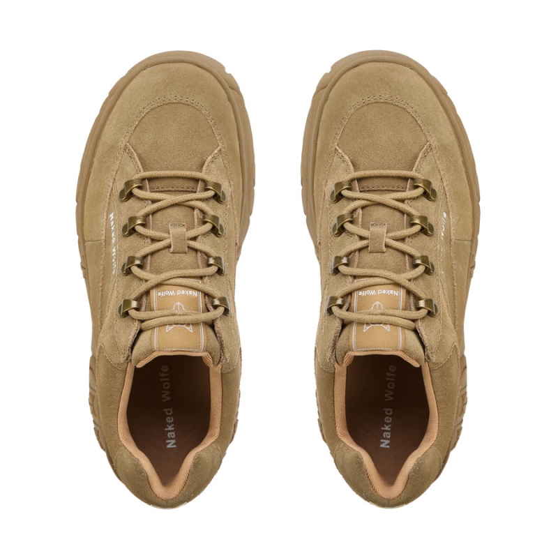 Brown Grey Naked Wolfe Sporty Suede Women's Sneakers | IFC5421CC