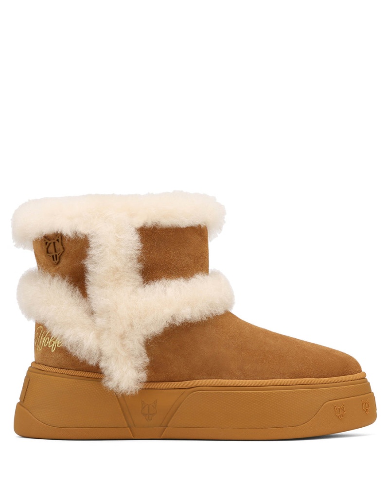 Brown Naked Wolfe K-01 Shearling Men\'s Boots | AMA9489UI