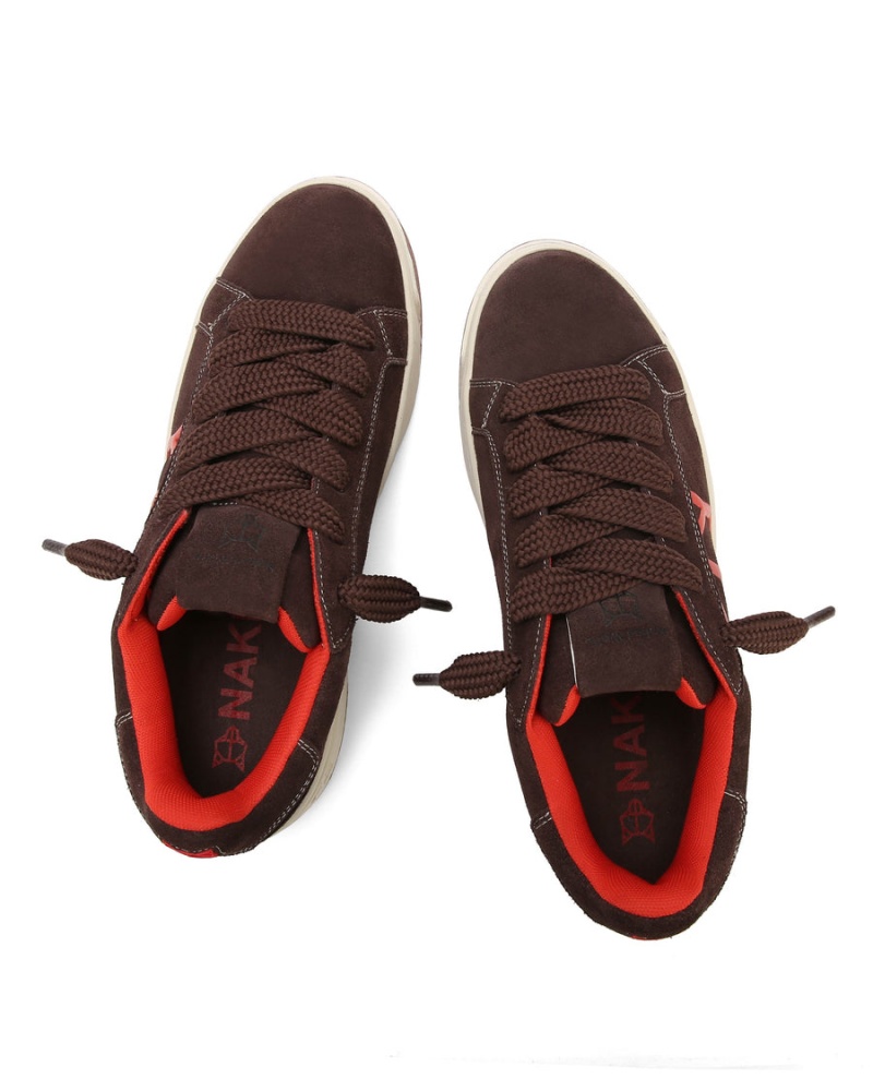 Dark Brown Naked Wolfe Chrome Suede Men's Sneakers | EDQ812UT