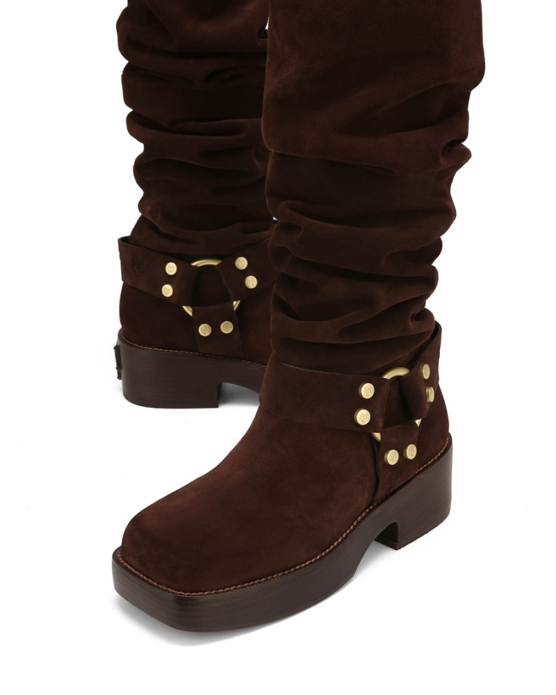 Dark Brown Naked Wolfe Crook Suede Women's Boots | YUH5383KK