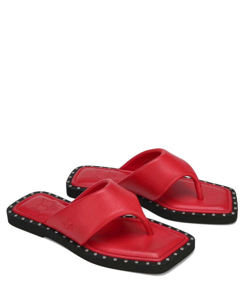 Dark Red Black Naked Wolfe Danni Leather Women's Sandals | TZK3054NK