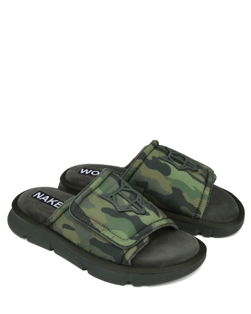 Green Black Naked Wolfe Alaska Men's Slides | ZEF2921JO