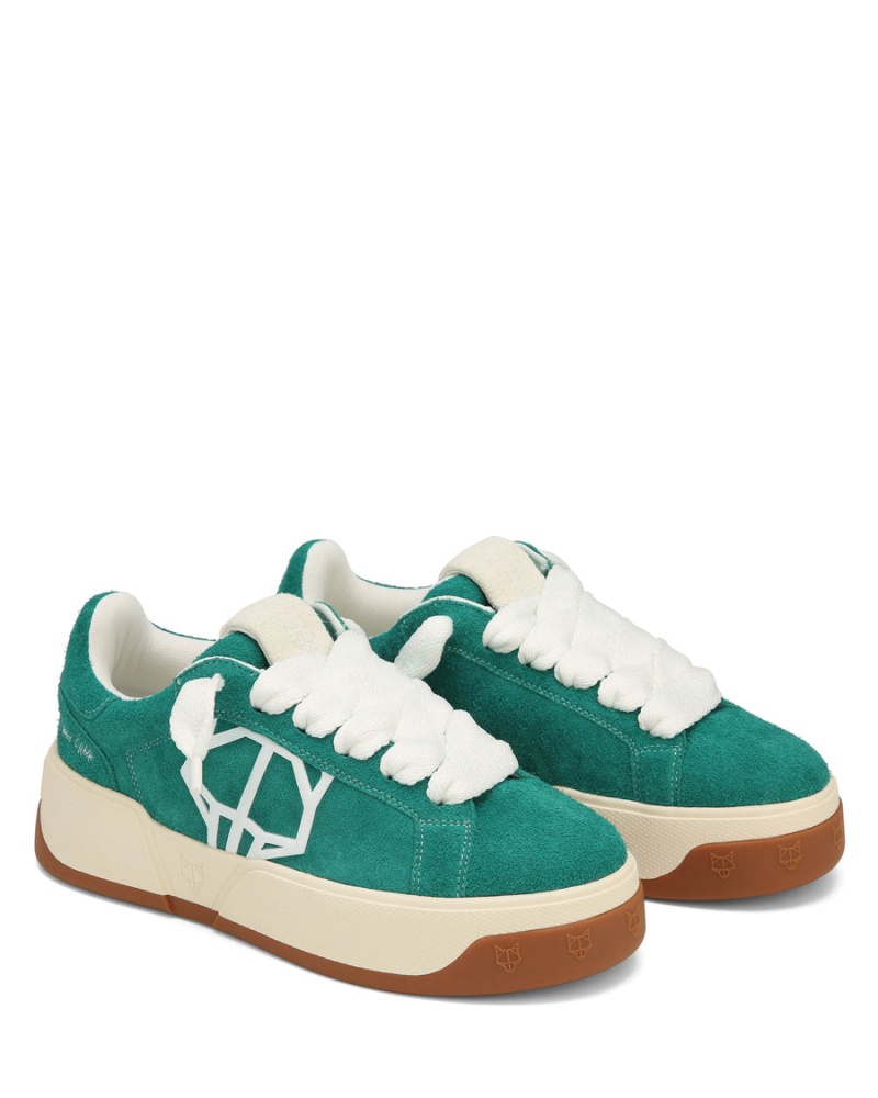 Green Naked Wolfe Kray Hairy Cow Suede Men's Sneakers | NJA659QL