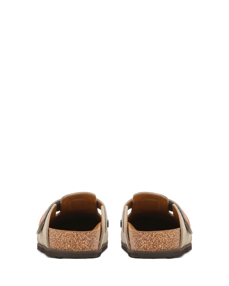 Grey Brown Naked Wolfe Melt Suede Men's Slippers | NEV225NK