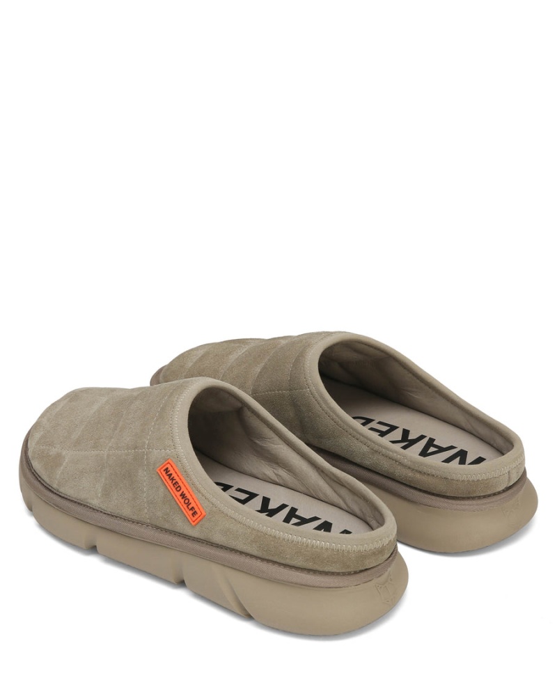 Grey Brown Naked Wolfe Montana Men's Slippers | SCT9686ES