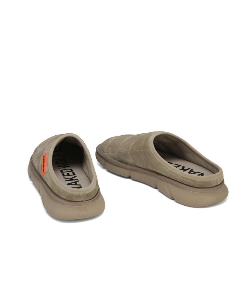 Grey Brown Naked Wolfe Montana Men's Slippers | SCT9686ES