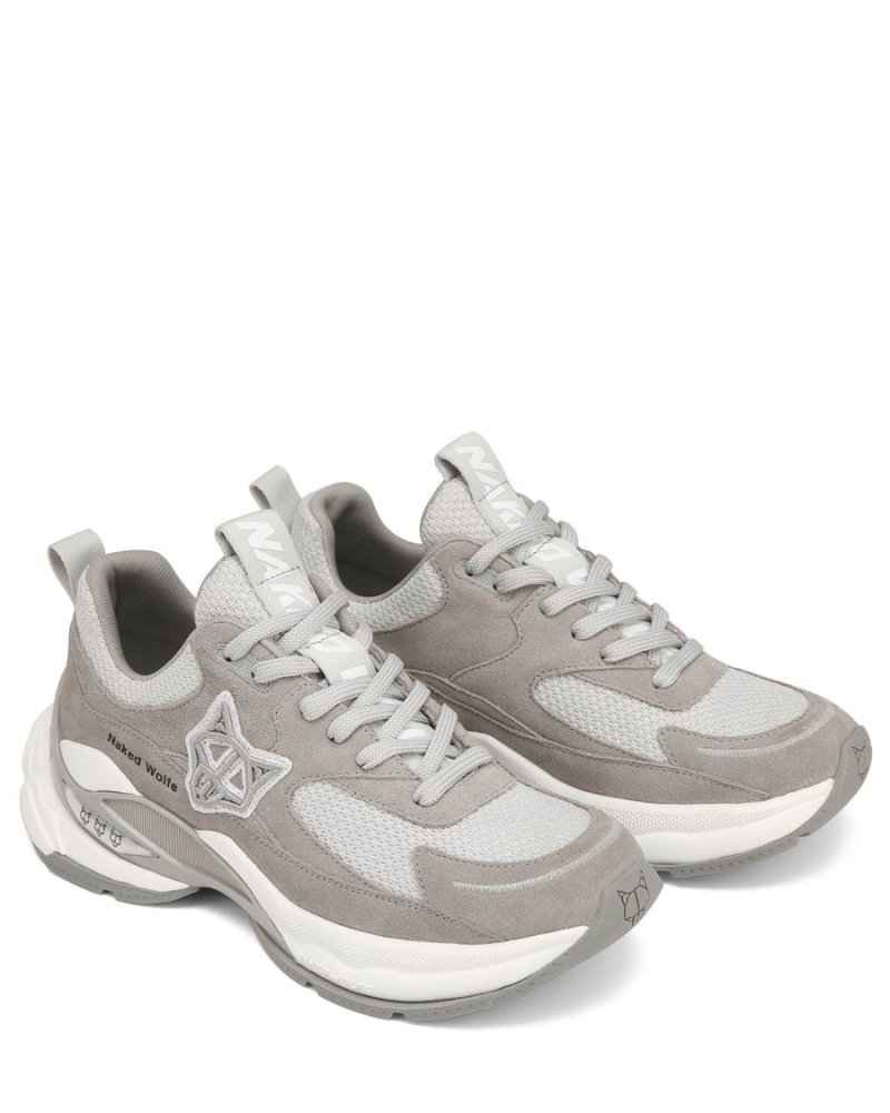 Grey Naked Wolfe Super Suede Women's Sneakers | UYF6159LN