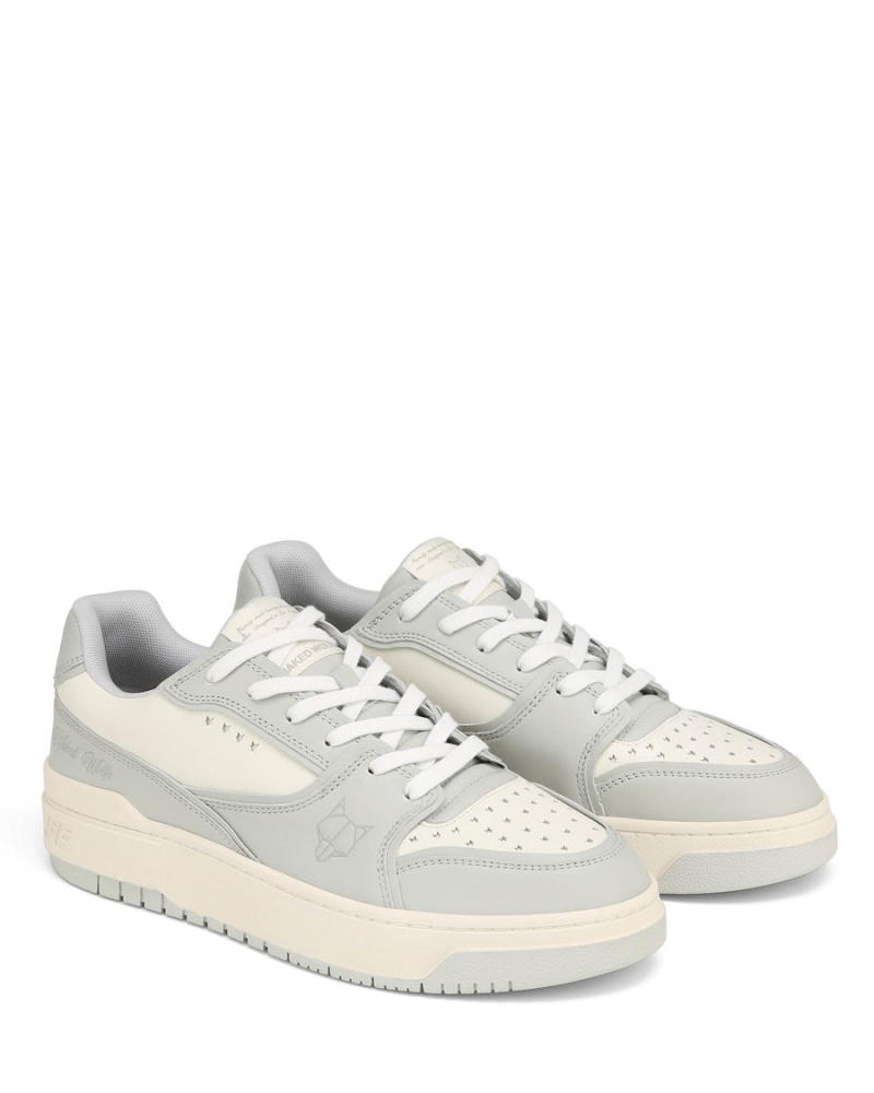 Grey White Naked Wolfe NW-01 Leather Men's Sneakers | CDA8771XZ