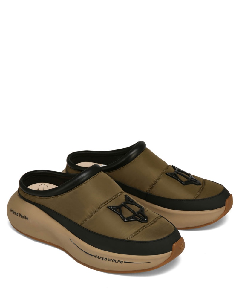 Khaki Black Naked Wolfe Tide Men's Slippers | DJI8334LL