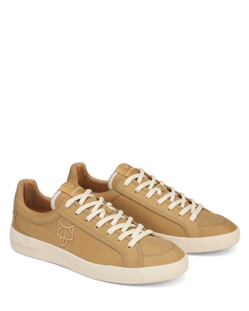 Khaki Naked Wolfe Portofino Nylon Men's Sneakers | NHZ962JW