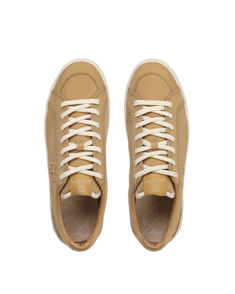 Khaki Naked Wolfe Portofino Nylon Men's Sneakers | NHZ962JW