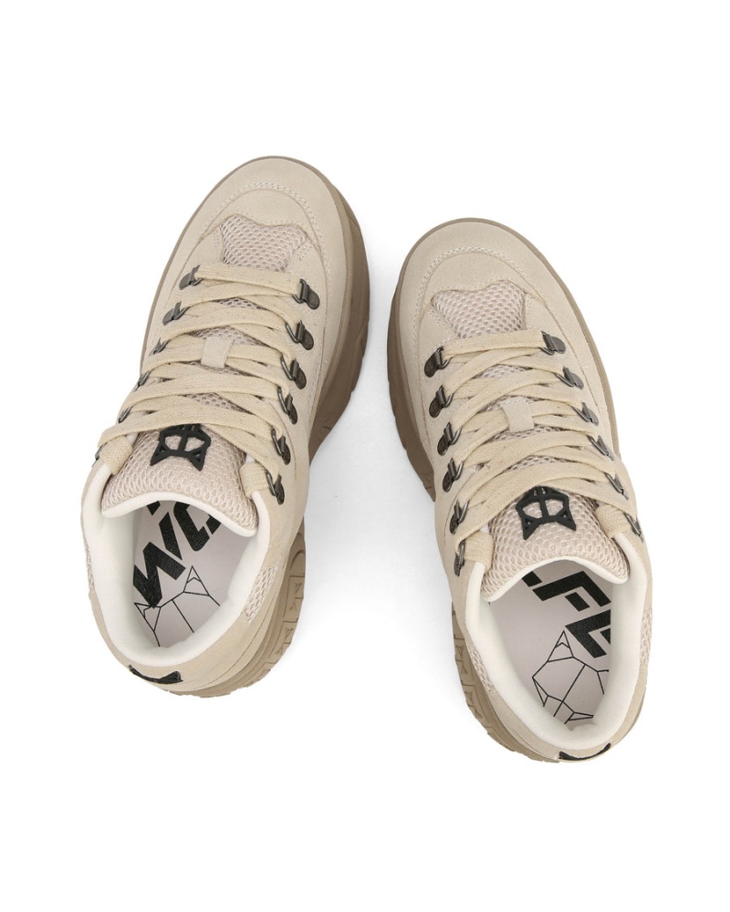 Light Khaki Naked Wolfe Slash Kid Suede Women's Sneakers | SDP4118NM