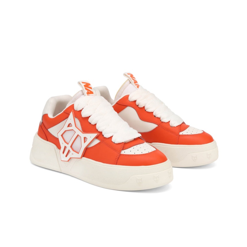 Orange Naked Wolfe Kosa Men's Sneakers | ADZ1659NU