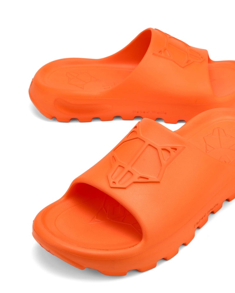 Orange Naked Wolfe Tommy Men's Slides | JOF717OT