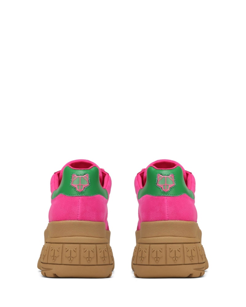 Pink Green Naked Wolfe Warrior Velvet Women's Sneakers | UUM7538GU