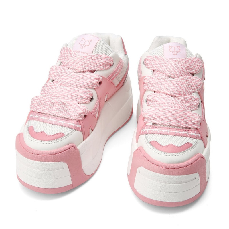 Pink White Naked Wolfe Slider Baby Women's Sneakers | JLX5943EA