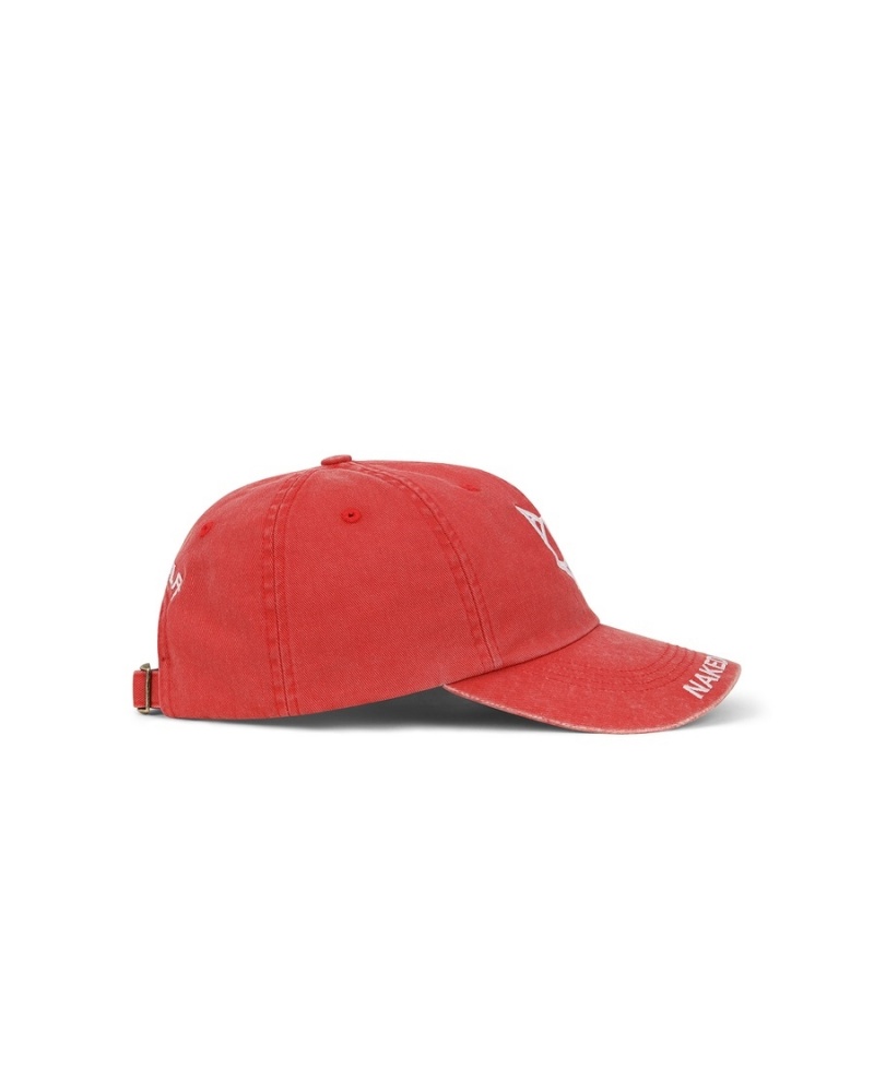 Red White Naked Wolfe Washed Baseball Men's Caps | PUF6340CZ