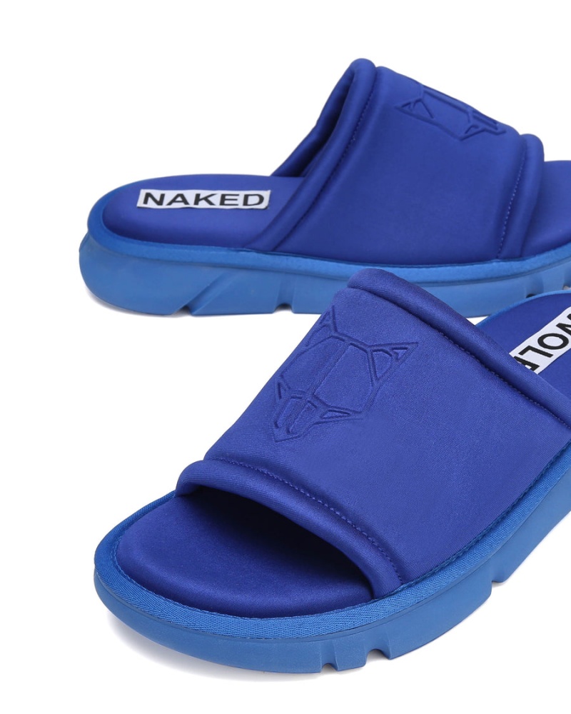 Royal Blue Naked Wolfe Arizona Men's Slides | WGD8092QW