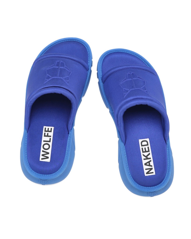 Royal Blue Naked Wolfe Arizona Men's Slides | WGD8092QW