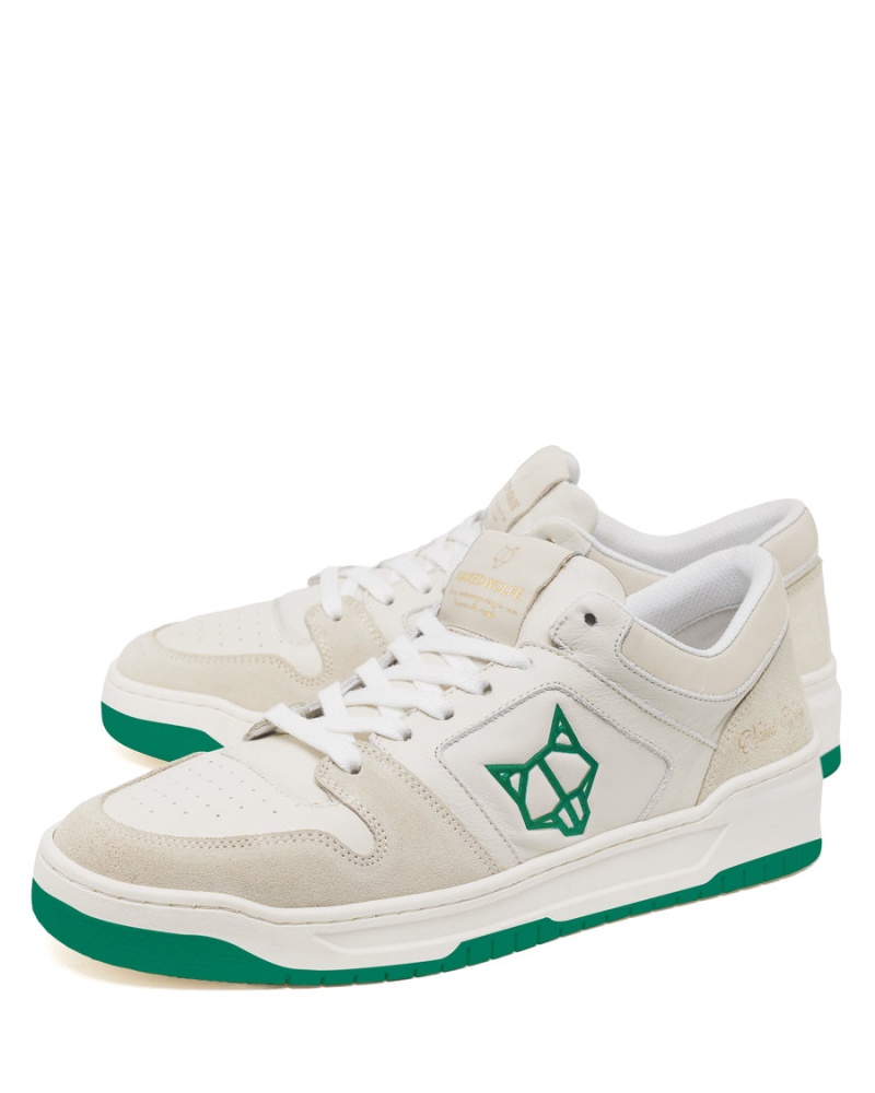 White Green Naked Wolfe CM-01 Leather Suede Men's Sneakers | YDW7468MD