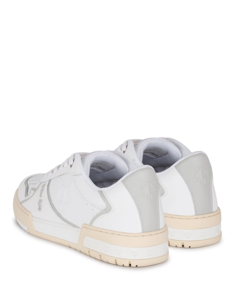 White Grey Naked Wolfe Transmission Leather Men's Sneakers | GXW1472VR