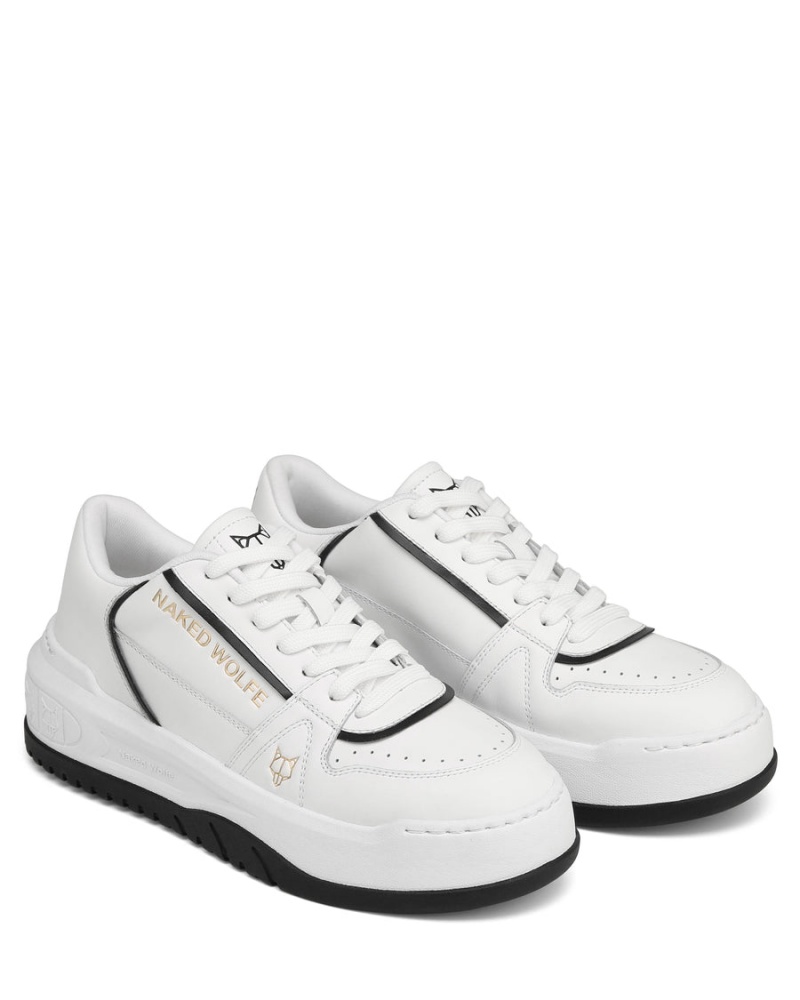 White Naked Wolfe Cara Leather Women's Sneakers | YMC7514PX