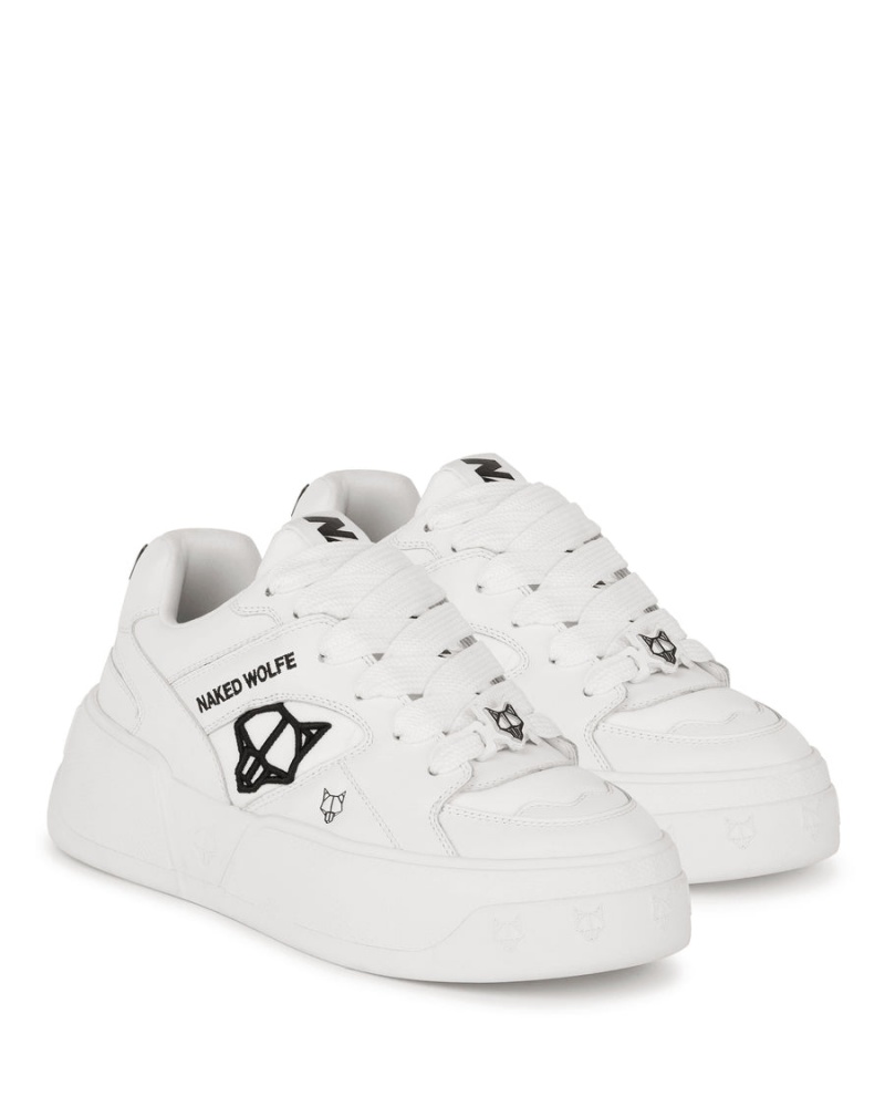 White Naked Wolfe Crash Cow Leather Women's Sneakers | SSF5726TA