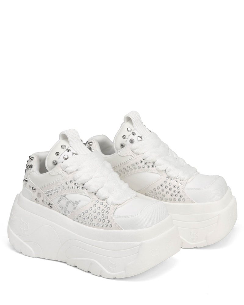 White Naked Wolfe Fantasy Diamonds Women's Sneakers | KTO6414ZP