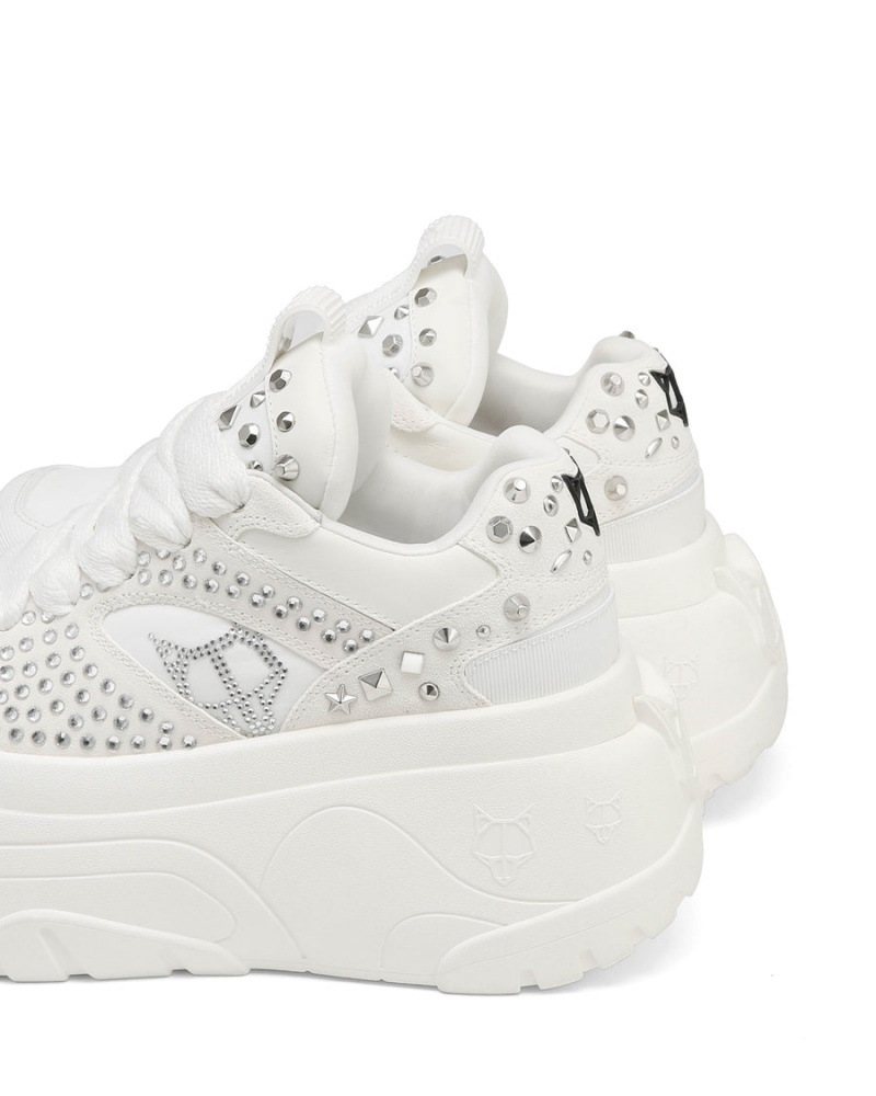 White Naked Wolfe Fantasy Diamonds Women's Sneakers | KTO6414ZP