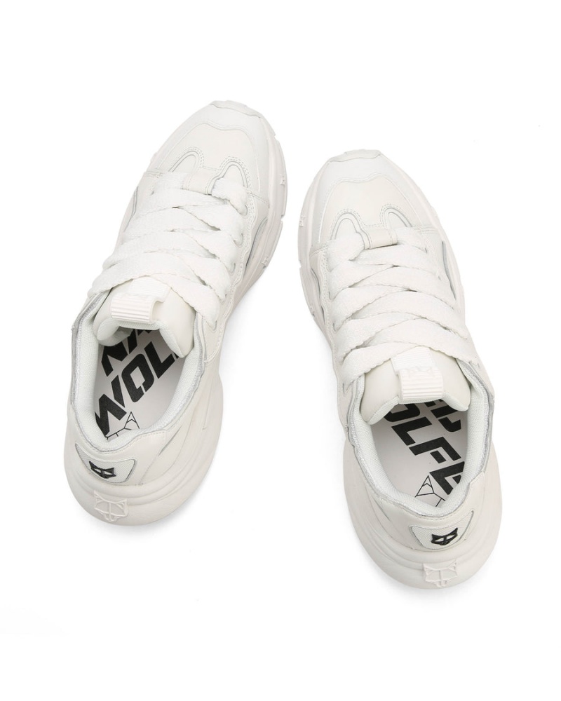 White Naked Wolfe Flip Cow Leather Men's Sneakers | BQI419ET