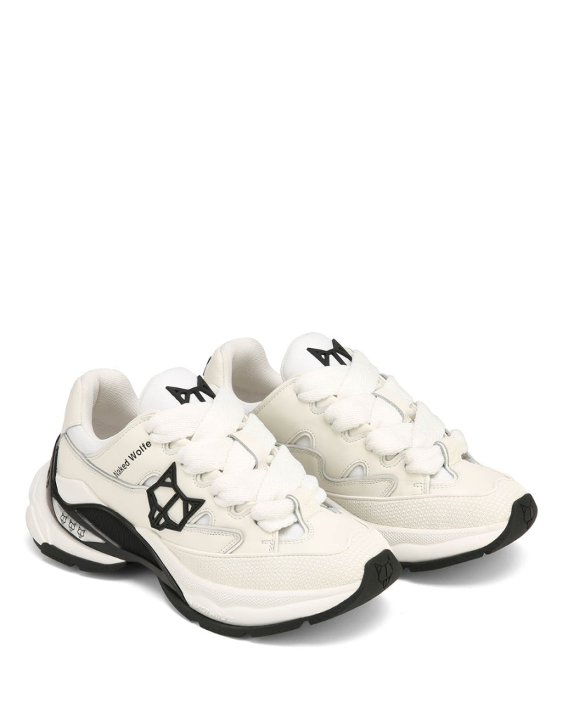 White Naked Wolfe Freeway Leather Women's Sneakers | FYQ7235DL