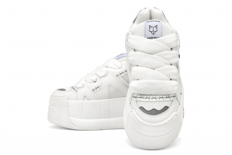 White Naked Wolfe Slider Women's Sneakers | AEB714NK