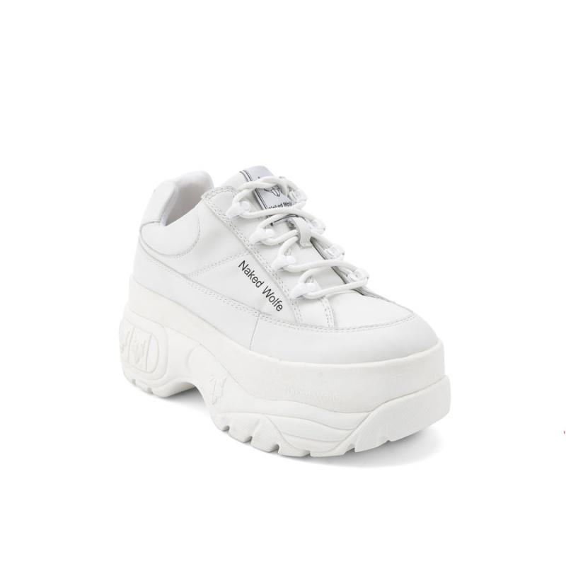 White Naked Wolfe Sporty Leather Women's Sneakers | WDS3155OD