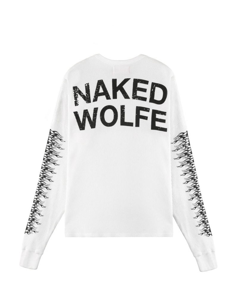 White Naked Wolfe Thermal Men's Sweatshirts | MQU1333GO