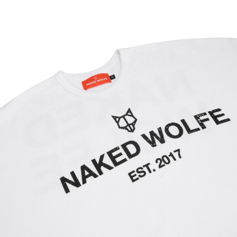 White Naked Wolfe Thermal Men's Sweatshirts | MQU1333GO