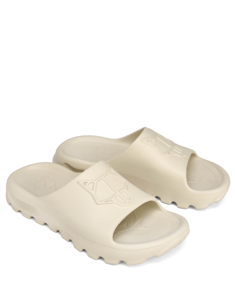 White Naked Wolfe Tommy Men's Slides | ZEE513MD