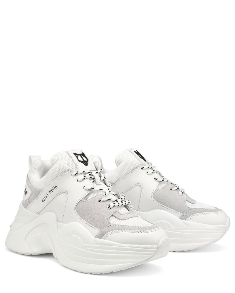 White Naked Wolfe Track Women's Sneakers | TEZ9985DN