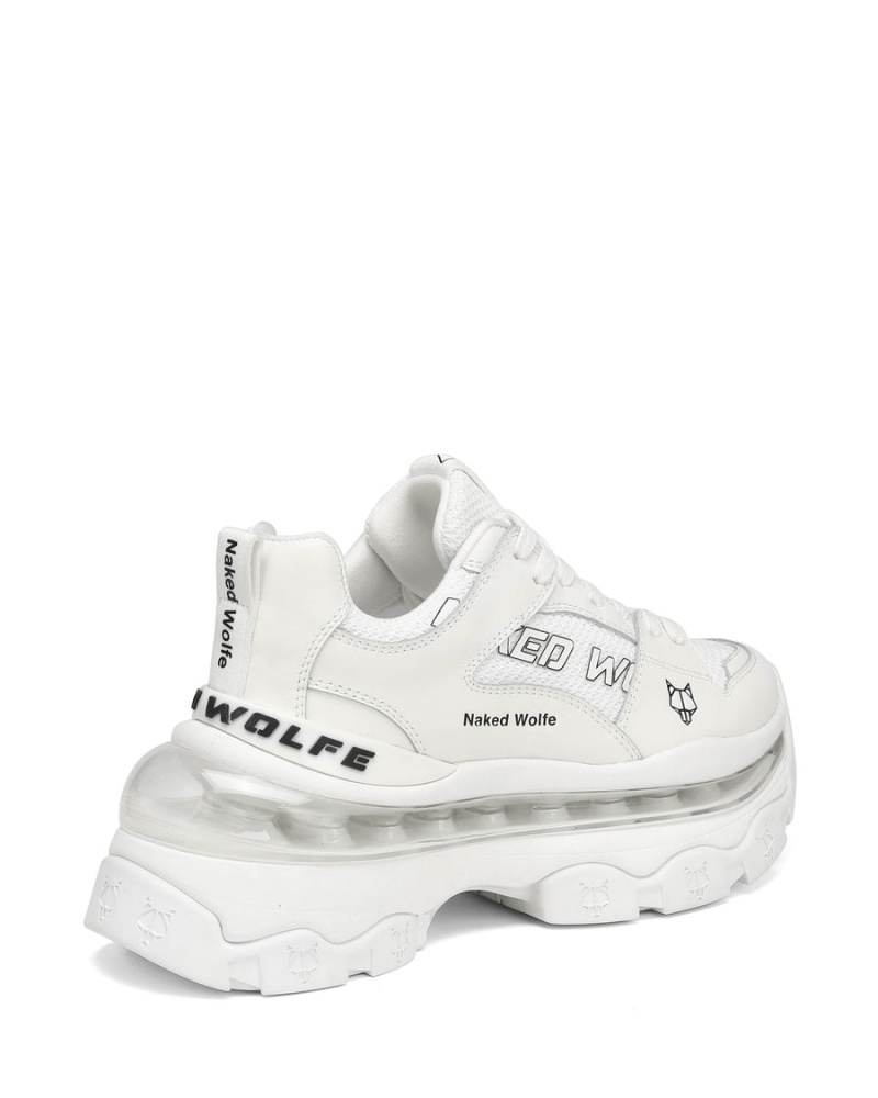 White Naked Wolfe Wind Women's Sneakers | QOZ5176QQ