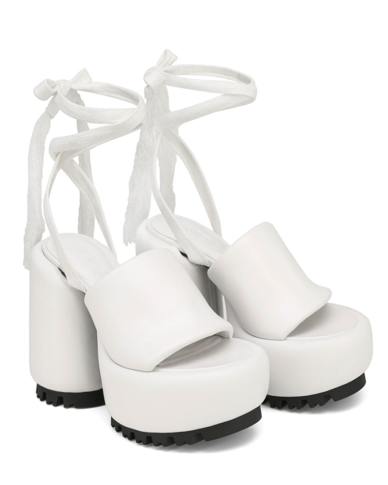 White Naked Wolfe Wonder Leather Women's Heels Sandals | AMY2121ZT