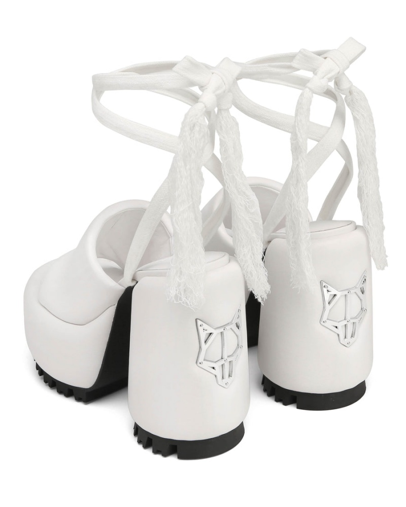 White Naked Wolfe Wonder Leather Women's Heels Sandals | AMY2121ZT