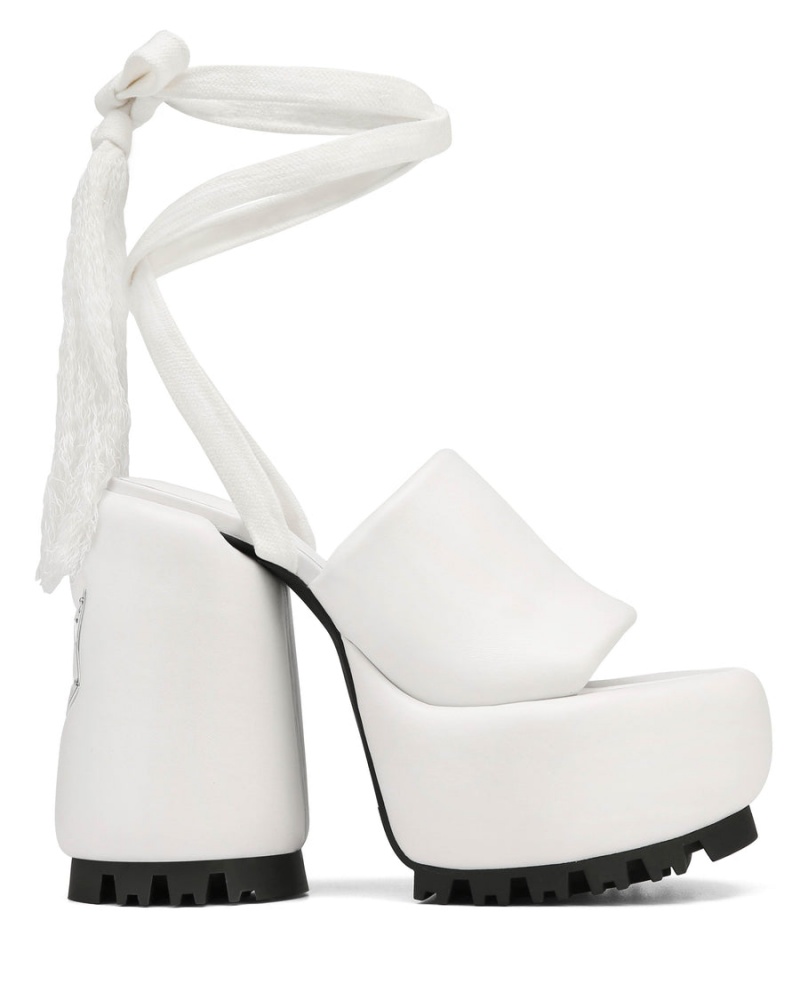 White Naked Wolfe Wonder Leather Women\'s Heels Sandals | AMY2121ZT