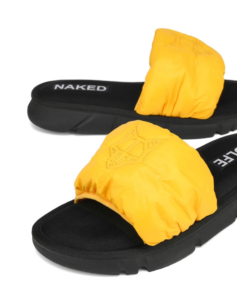 Yellow Naked Wolfe Coasting Men's Slides | ZOD6095OI