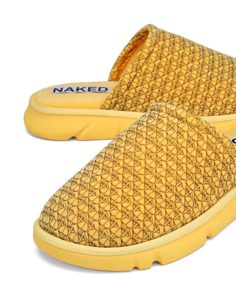 Yellow Naked Wolfe Ohio Men's Slippers | MOB7985RG