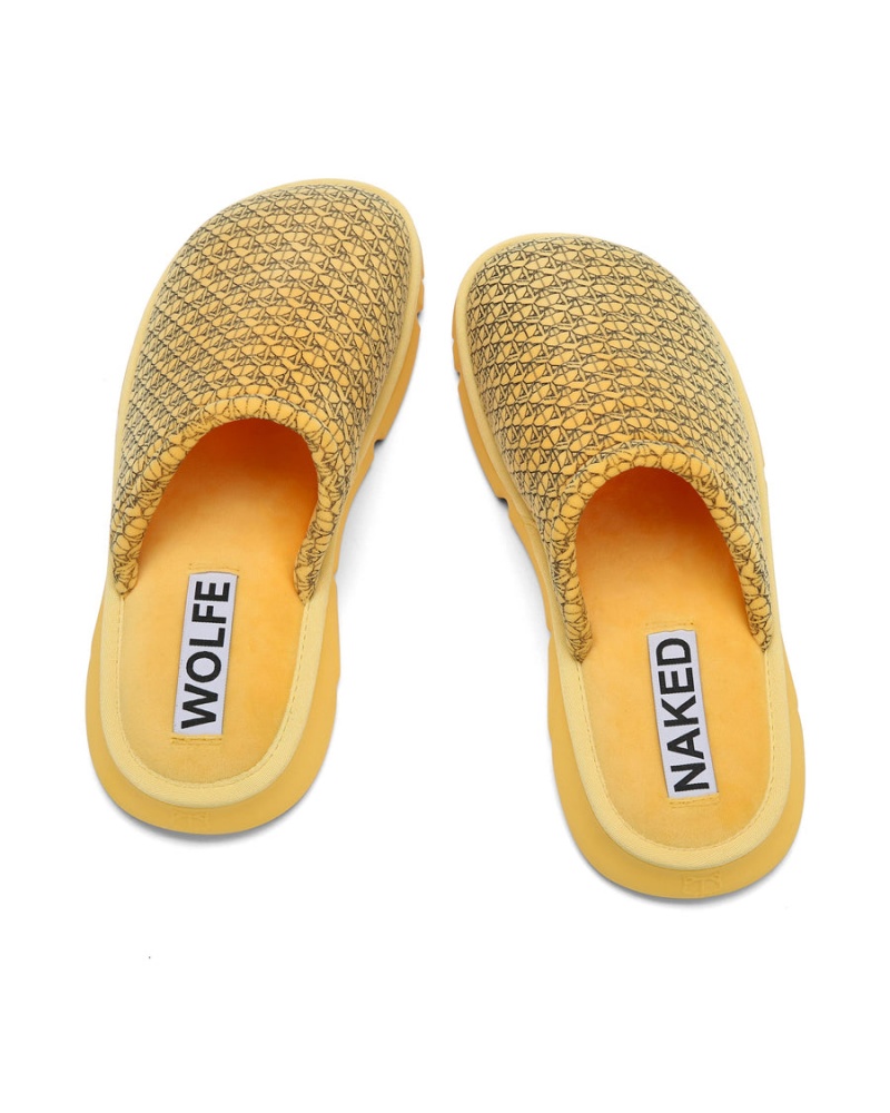 Yellow Naked Wolfe Ohio Men's Slippers | MOB7985RG