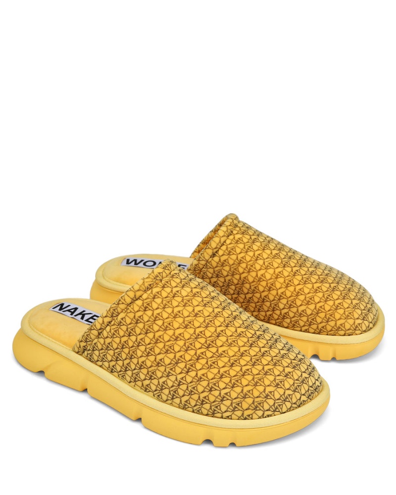 Yellow Naked Wolfe Ohio Men's Slippers | MOB7985RG