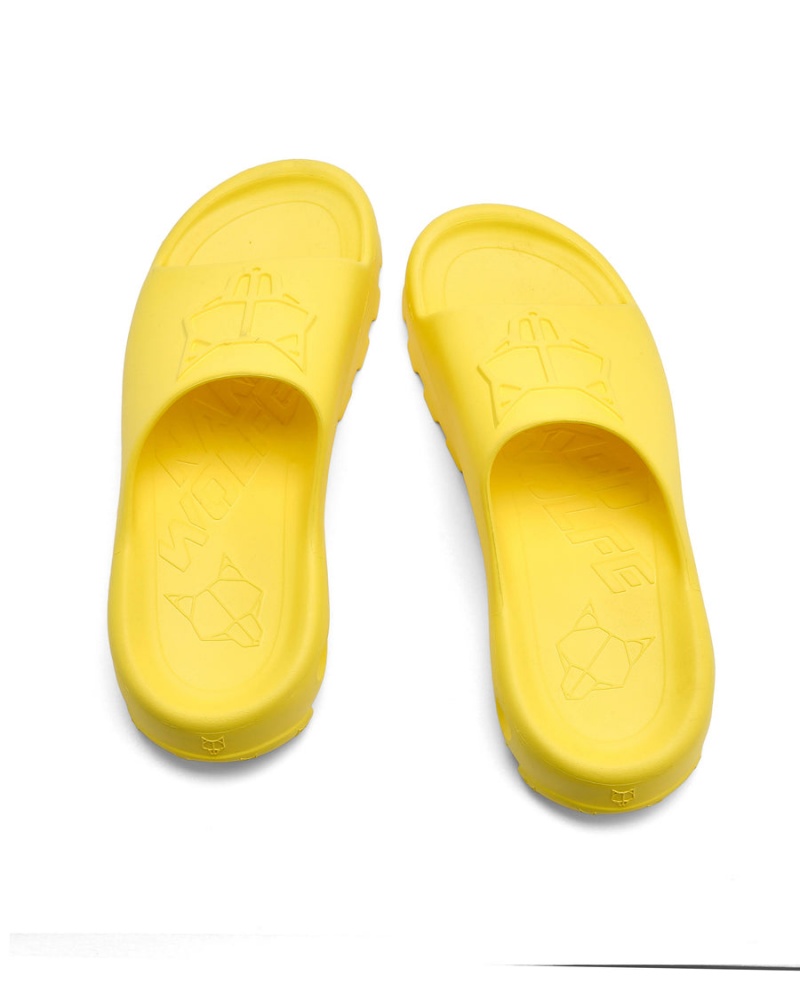 Yellow Naked Wolfe Tommy Men's Slides | NPT191FM