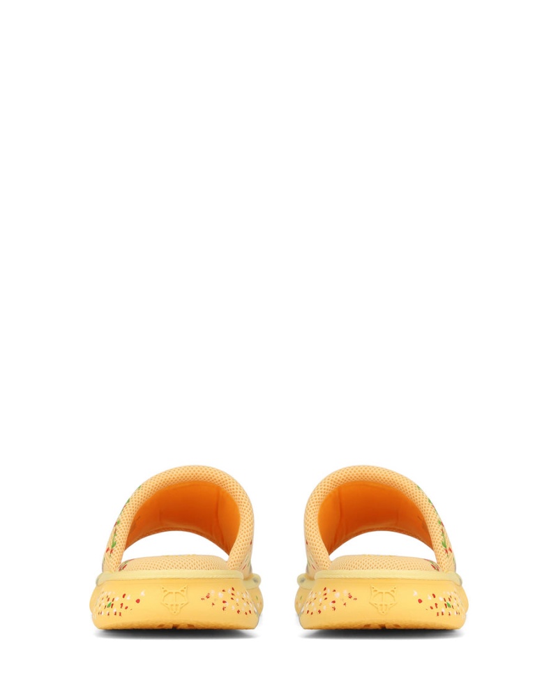 Yellow Naked Wolfe Vegas Mesh Men's Slides | BLK5096UH